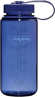 Nalgene Sustain Tritan BPA-Free Water Bottle Made with Material Derived from 50% Plastic Waste (using ISCC certified mass balance), 16 OZ, Wide Mouth, Denim