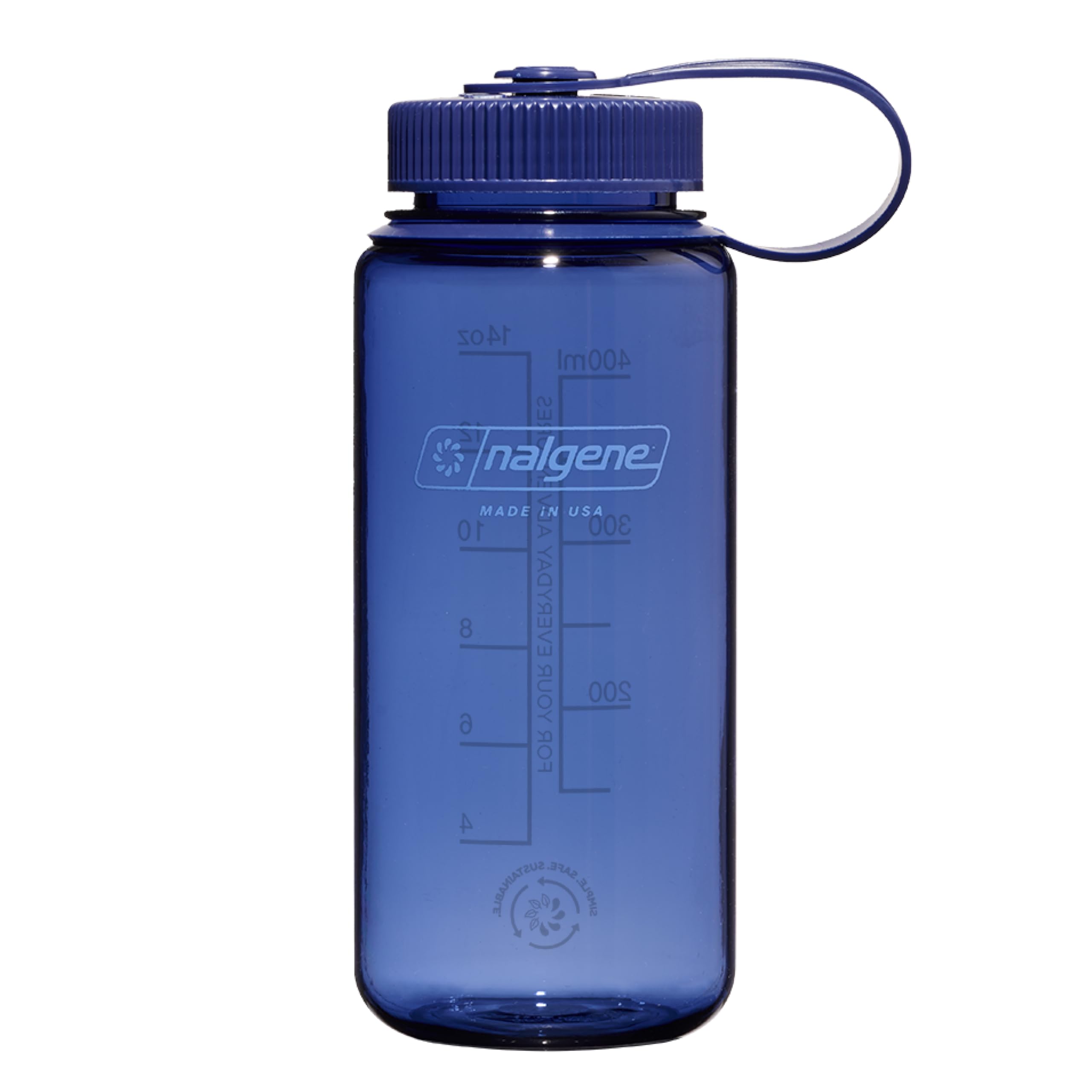 Sustain Tritan BPA-Free Water Bottle Made with Material Derived from 50% Plastic Waste (using ISCC certified mass balance), 16 OZ, Wide Mouth, Denim