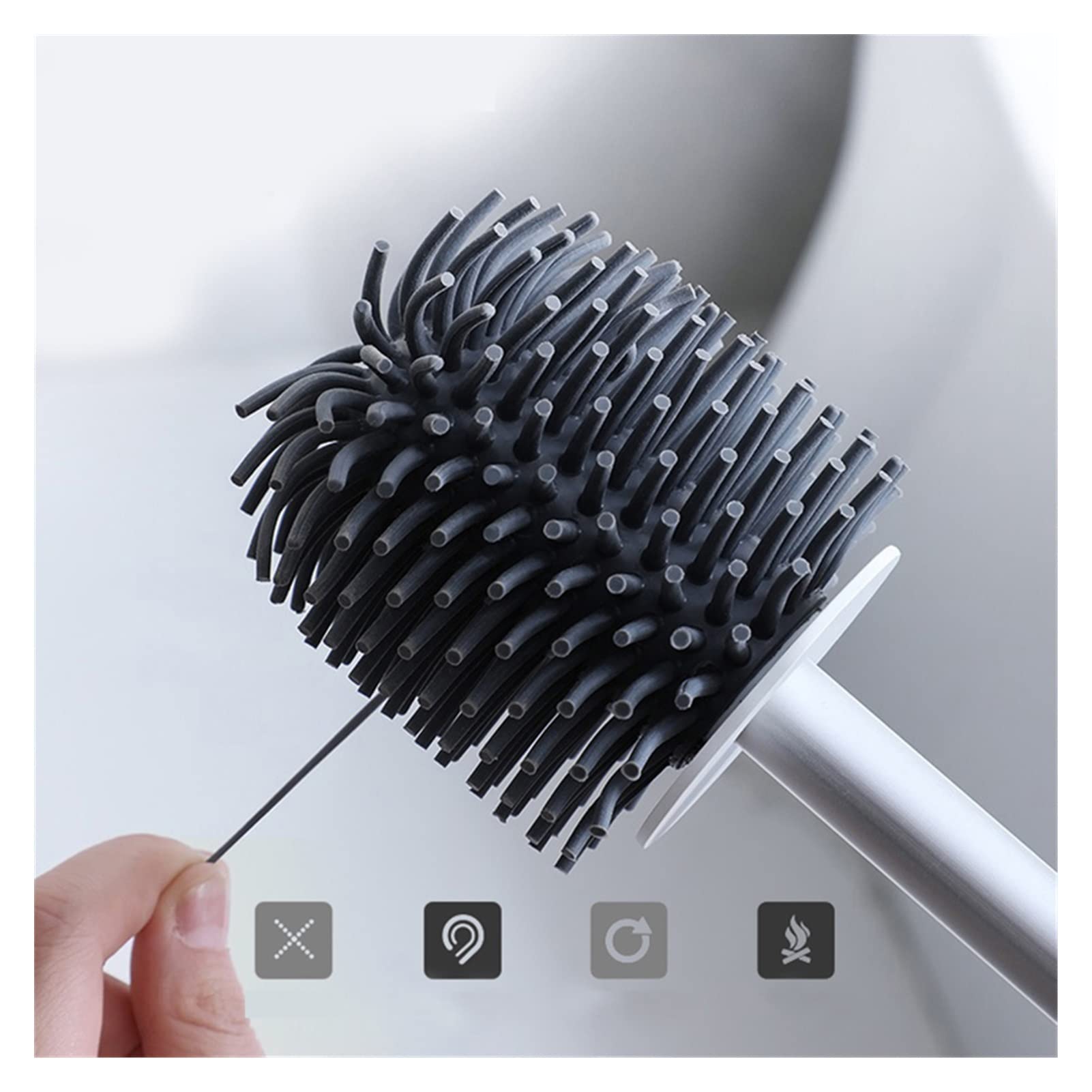 Escobillero de Silicona con cerdas Suaves para Inodoro, de plástico, para baño de Hotel, Limpiador de inodoros, Herramientas para el hogar, desatascador de Inodoro, Accesorios de b