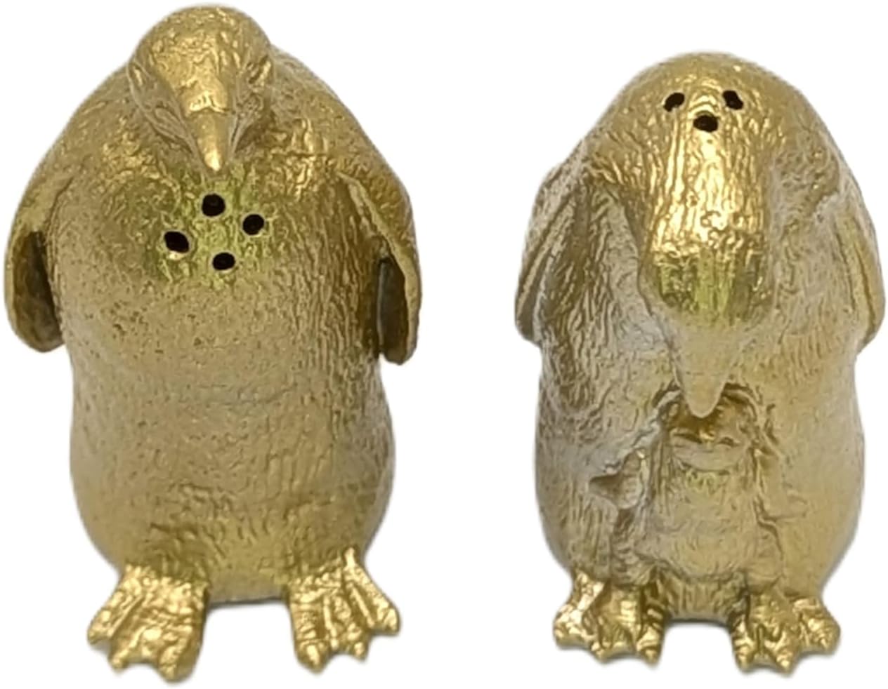 Penguin Salt and Pepper Shakers Set (Vintage Gold) Home