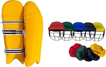 REINDEER Combo of Batting legeguard Clads and Cricket Helmet Clads One Size -Yellow Color Clads,Batting Legguard Cover