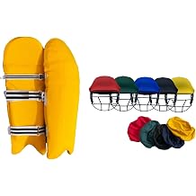 REINDEER Combo of Batting legeguard Clads and Cricket Helmet Clads One Size -Yellow Color Clads,Batting Legguard Cover