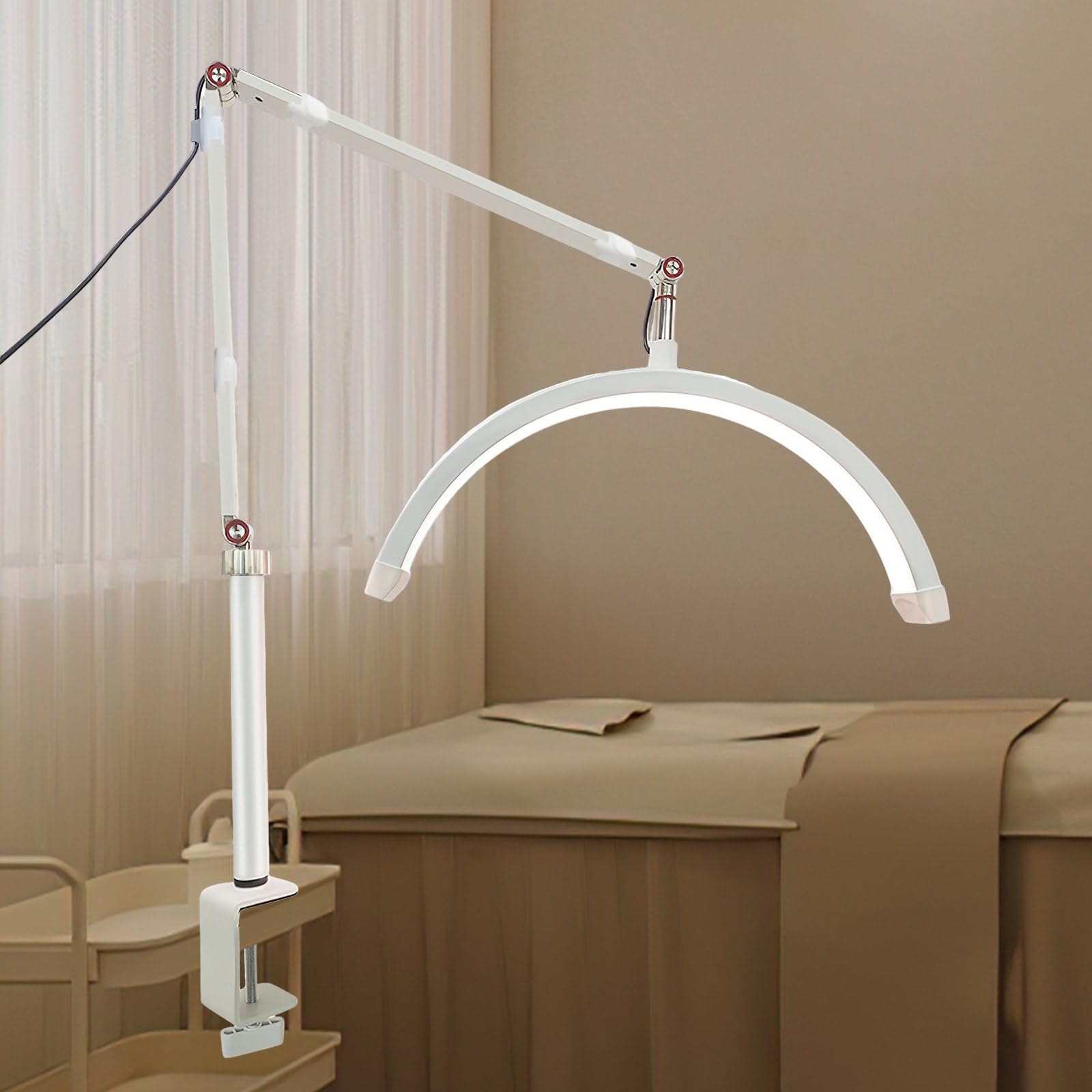 Lampa LED Half Moon do przedłużania rzęs i paznokci - profesjonalna lampa stojąca do pielęgnacji oczu (biała)