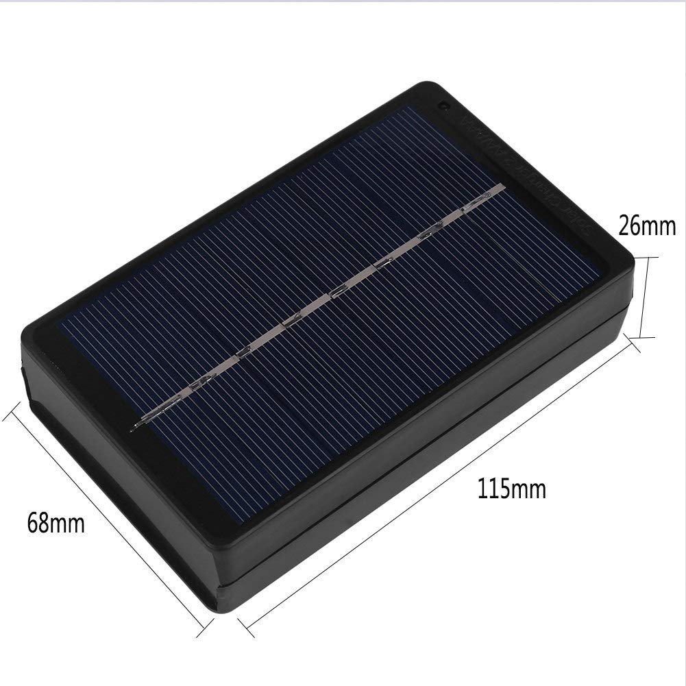 Nikou Panel Solar Cargador - 1W 4V portátil Panel de batería Solar Chager de Carga Caja for AA/AAA Negro