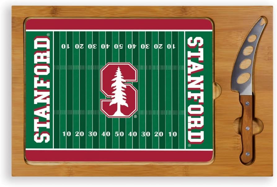PICNIC TIME NCAA Icon Glass Top Cutting Board & Knife Set, Cheese Boards Charcuterie Boards, Serving Platter, (Parawood & Bamboo)
