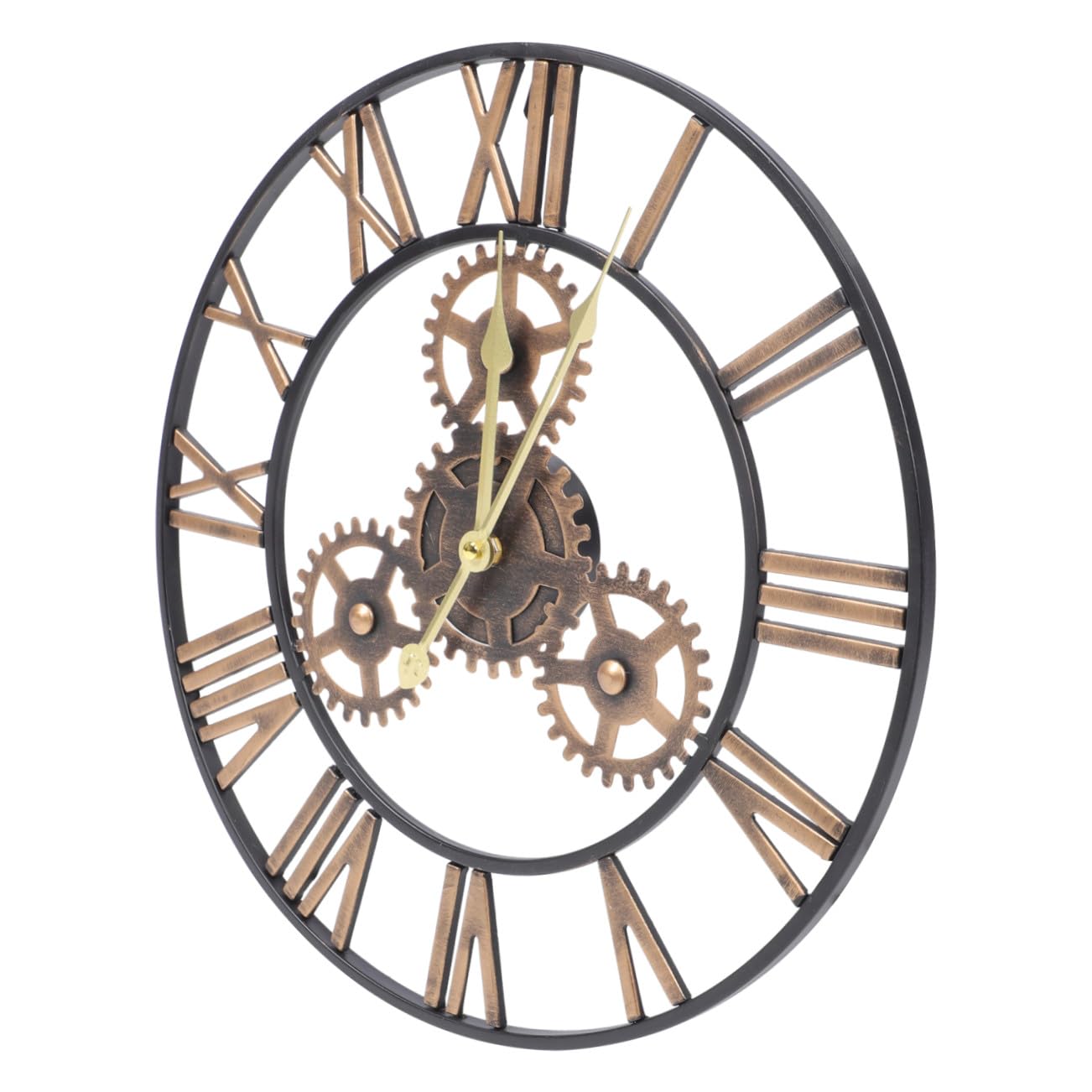 Cabilock Reloj de Pared Redondo de Estilo Industrial, Colgante Sencillo para Ambientes de Sala, Alojamientos y Cafeterías