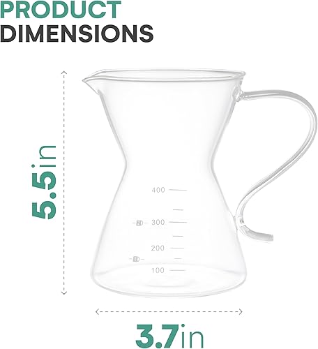 Miniatura 3 de Outlery Juego de cafetera de vidrio transparente, cafetera instantánea, boquilla de cuello de cisne precisa, cafetera portátil para el hogar,