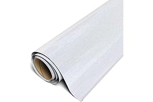 Siser EasyWeed Glitter Heat Transfer Vinyl Roll - 11.8 x 5ft, Rainbow White