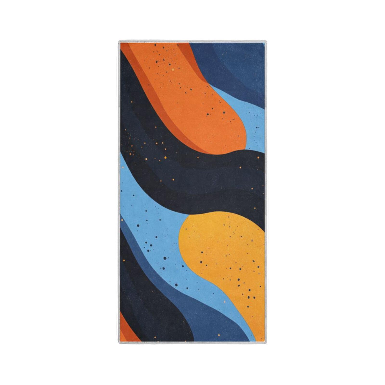 Yoogain Striped Pattern Wavy Lines Blue Orange Towels Bathroom Microfiber Quick Dry Towel for Bathroom washcloths Pack Gym face Towels Sports Towel 30