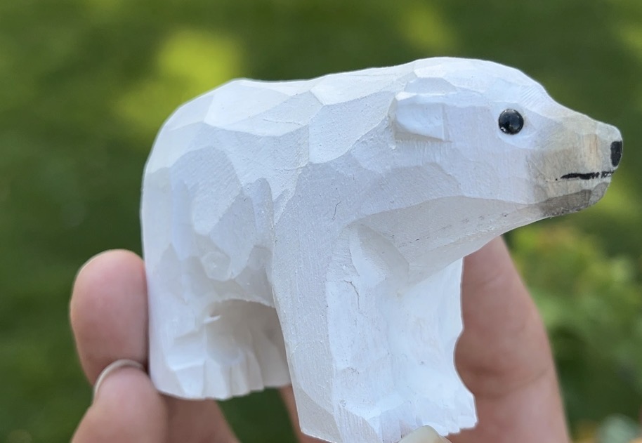Amazon.com: Selsela Hand-Carved Polar Bear Figurine - Handmade