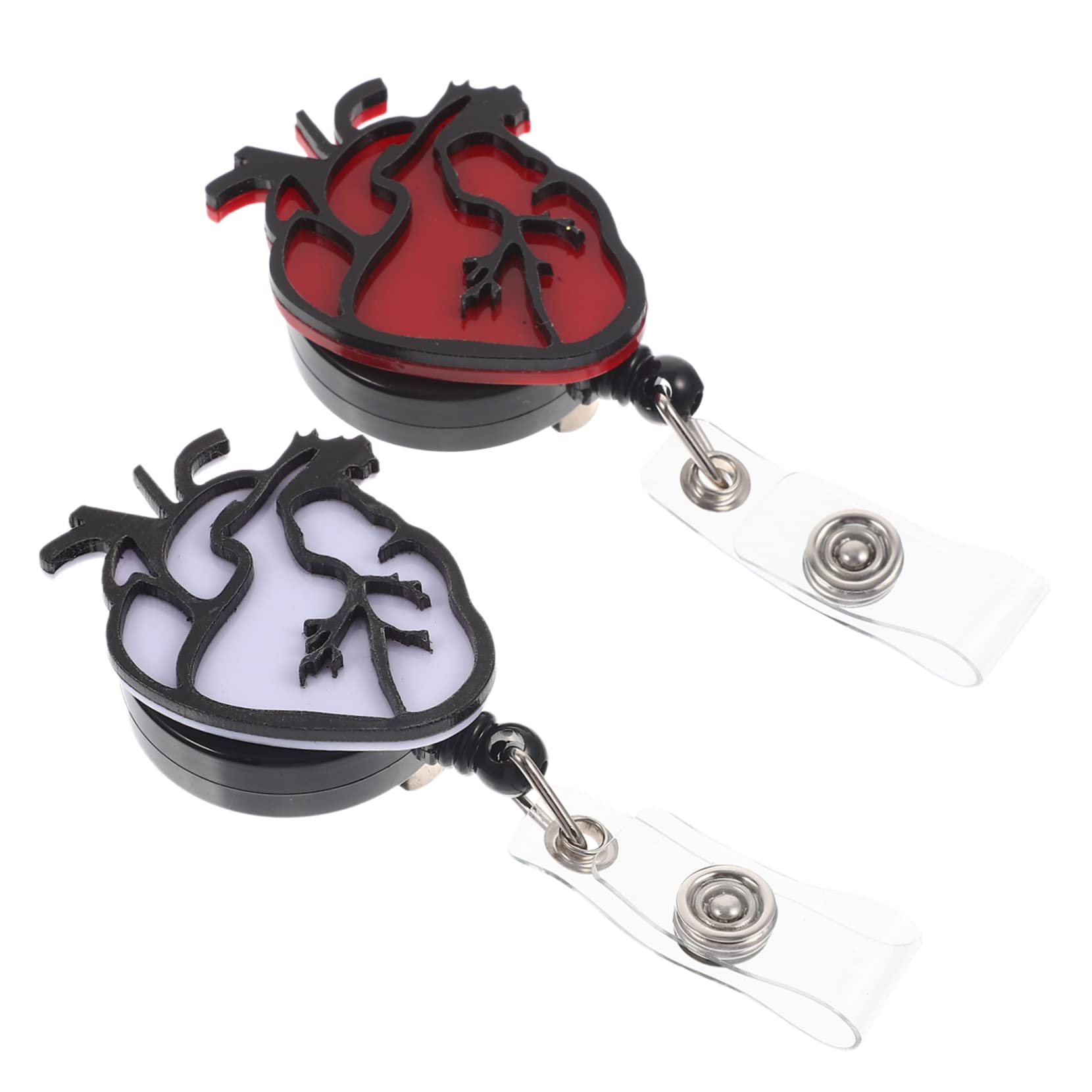 VILLCASE 4 Set Di Porta Badge Retrattili Per Infermieri Fibbie Decorative Per Badge Porta Biglietti Da Visita Pratici Leggeri E Compatti Per Ospedali E Uffici 2 Pezzi*4