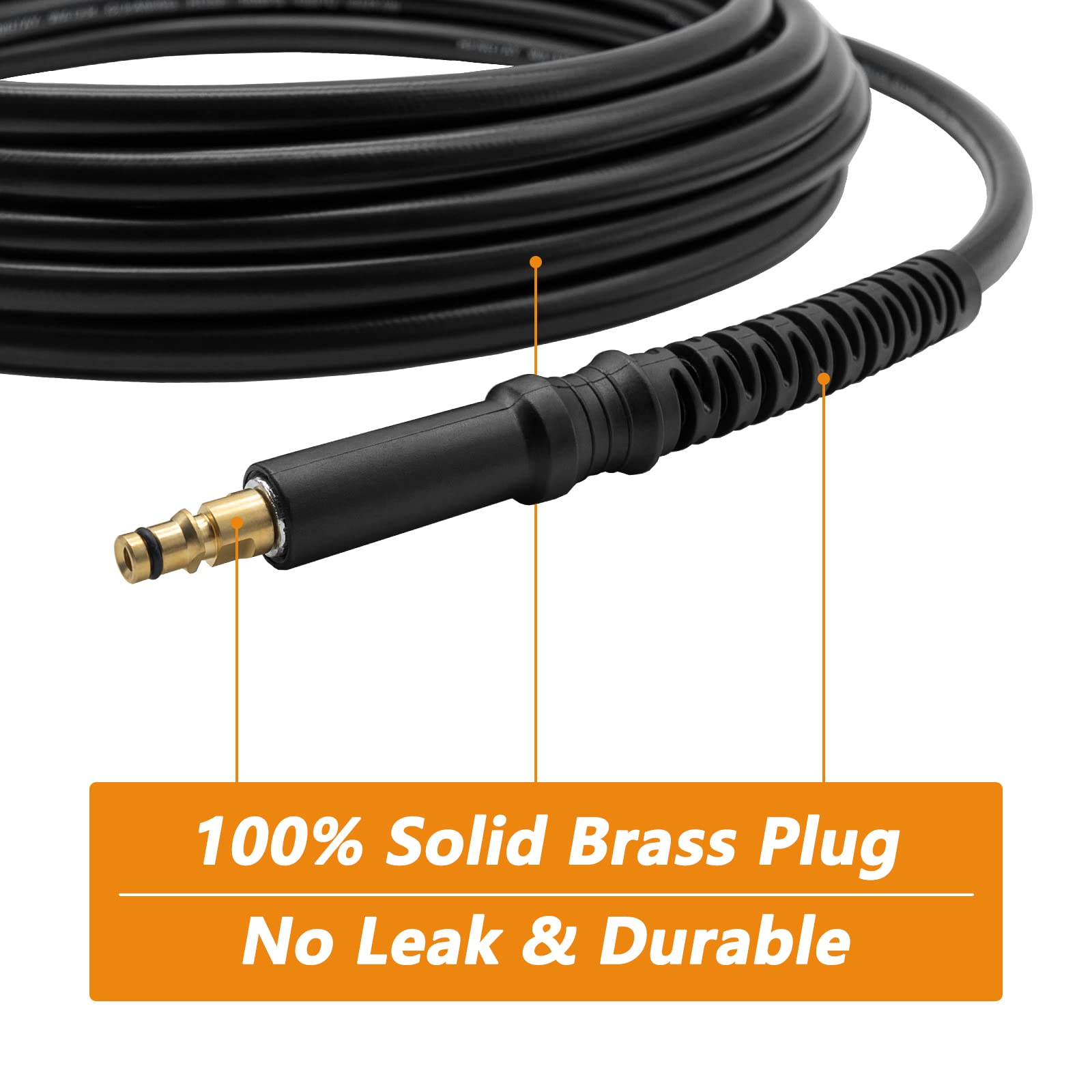 Fai Top 10M Tubo di Sostituzione,Ad Alta Pressione Tubo Rondella Tubo Di Pulizia Ad Acqua Sistema di Connessione Rapida Sistema Di Pulizia Ad Alta Pressione Accessorio per Karcher K2 -K7