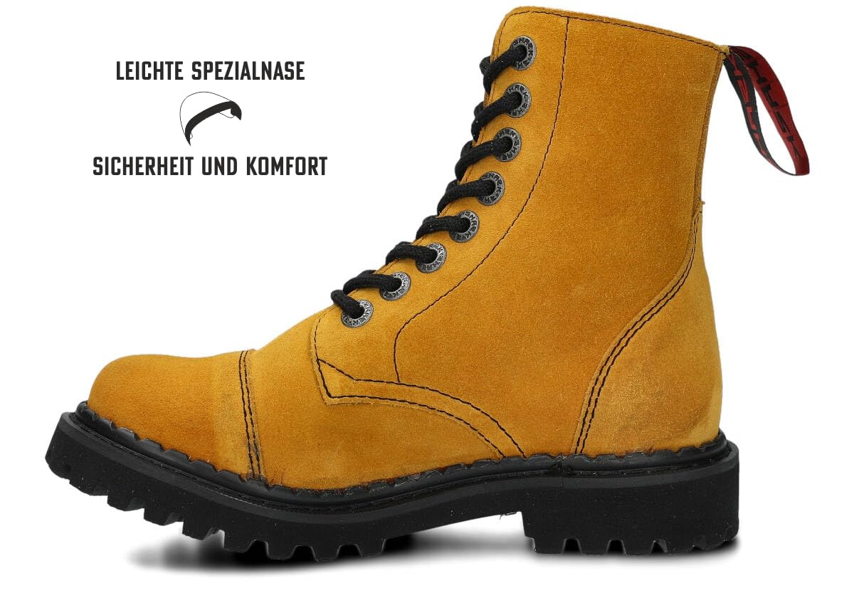nagaba - Stiefel Damen Herren - Damen Springerstiefel - Damenstiefel - Stiefel Frauen Army Ranger 8H Ultra Leicht Lederschuhe Grunge, Gothic Schuhe, Punk - Unisex, 8-Loch