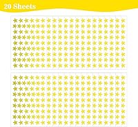 Vista 3 de 1080 UNIDADES de calcomanías de estrella doradas, calcomanías de estrella pequeñas, 20 hojas de calcomanías de estrella metálicas de aluminio
