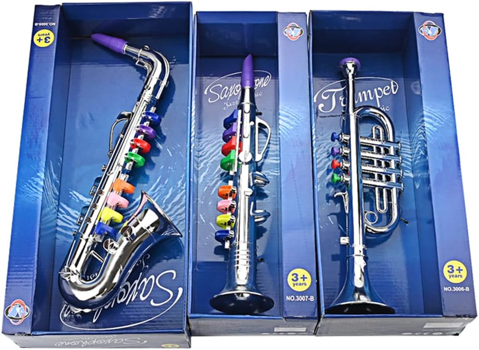 Kids Clarinet Saxophone Trumpet Toy: Set of 3 Musical Toy Set Educational Toy Instrument kids instruments Music Instrument Toys Preschool Education Early Learning Musical Toy : Toys & Games