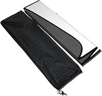 Vista 5 de TuningPros SS-006-L - Protector de parasol para parabrisas de automóvil, diseño de cuero sintético y acabado de fieltro gris, juego de 1 pieza