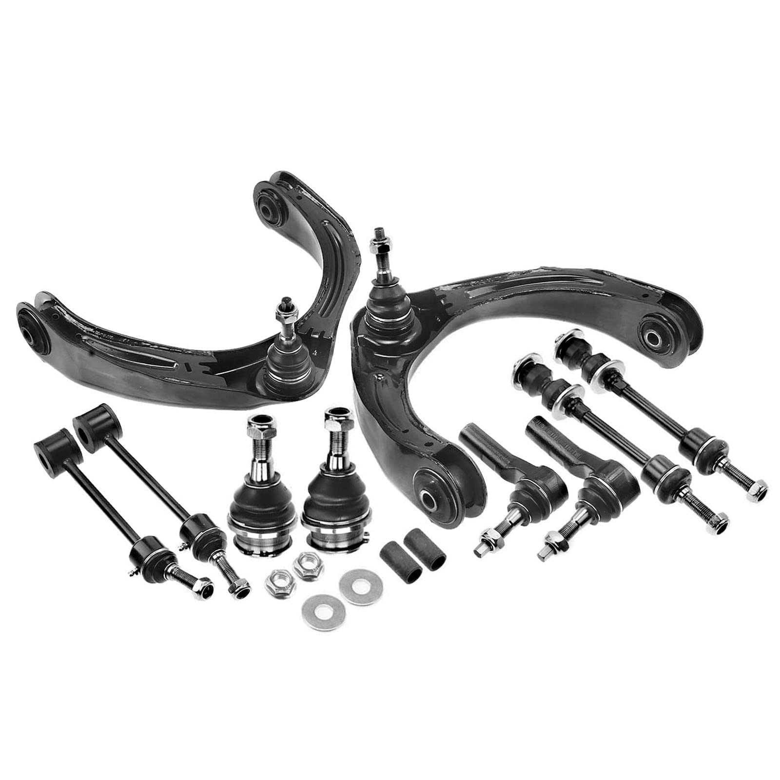 A-Premium 10Pcs Front Suspension Kit Upper Control Arm Ball Joint Sway Bar Stabilizer Bar Link Tie Rod End Compatible with Dodge Ram 1500 2006-2007