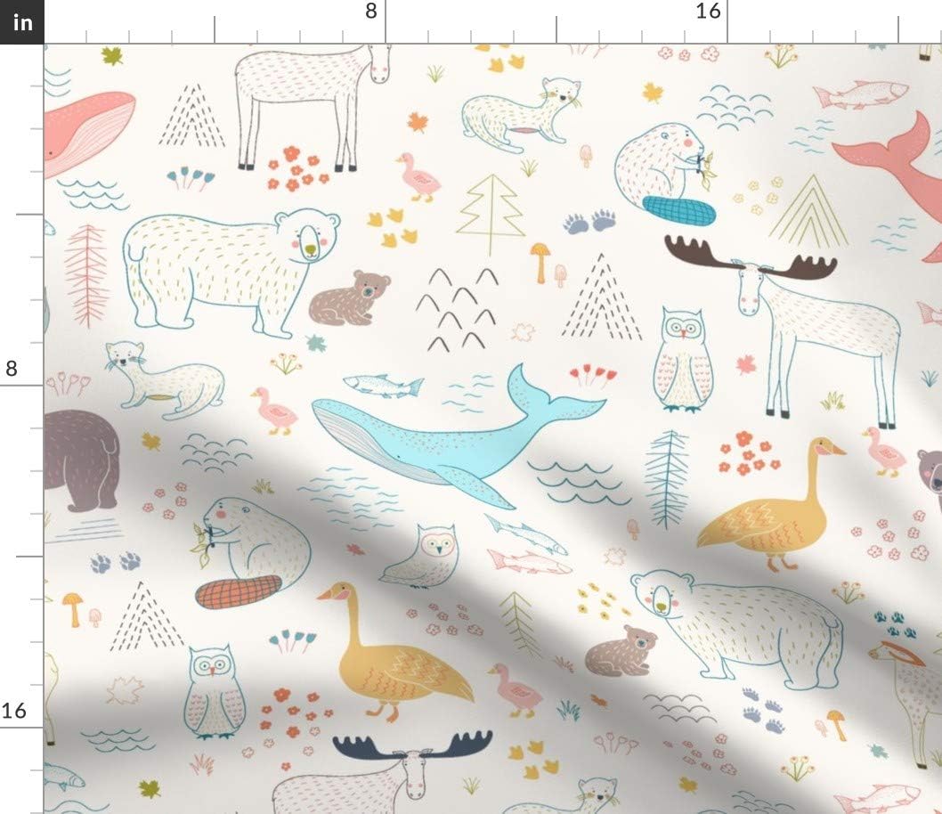 Spoonflower Canadian Wildlife Owl Bear Goose Kids Kuwait Ubuy