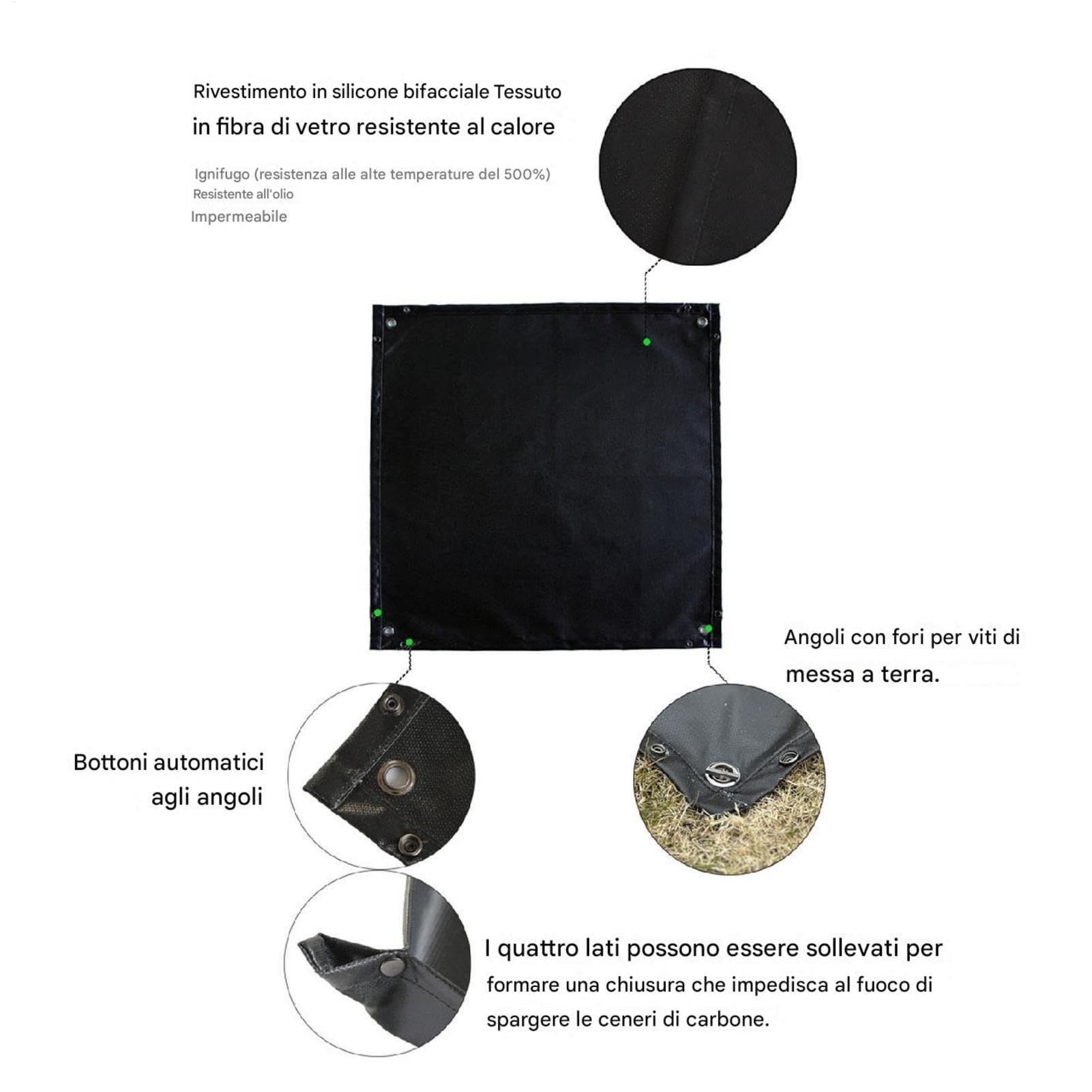 Camping Fire Pit Heat Mat, Fire Pit Patio Protection Mat, Reusable Barbecue Fire Pit Mat, Heat-resistant Mat For Grilling, Outdoor Fire Pit Accessories, Camping Stove Protective Mat, Patio Fire Pit