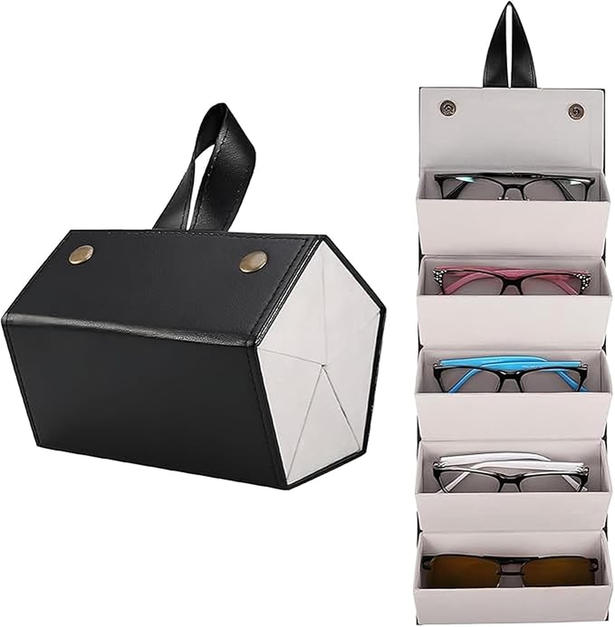 Premium Sunglass Organizer - Travel Case for Multiple Pairs, Portable Sunglasses Case with Slots