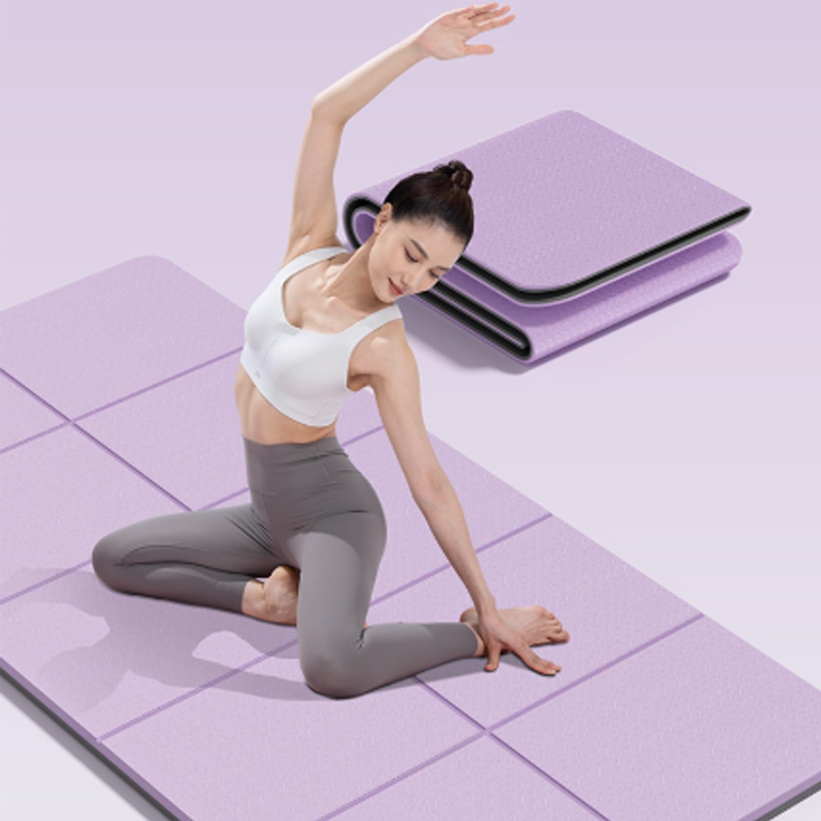 Esterilla de Yoga Plegable,Ligera Fitness Mat,Antideslizante Deporte Mats,Ecologico Y CóModo Esterilla Pilates,Perfecto para Actividad Diaria,Con Bolsa de Almacenamiento