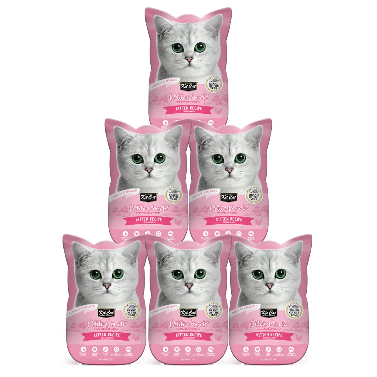Kit Cat Petite Pouch Complete & Balanced Wet Cat Food - Kitten Chicken in Aspic 70g Pack of 6 (B0C46HXYL6) Amazon Price History, Amazon Price Tracker
