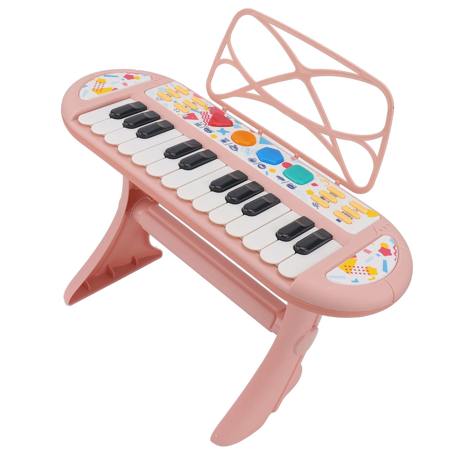 Teclado de Piano para Niños de 24 Teclas, con Soporte Desmontable | Piano de juguete electrónico con altavoz, juguetes de aprendizaje musical para niños pequeños principiantes, instrumentos
