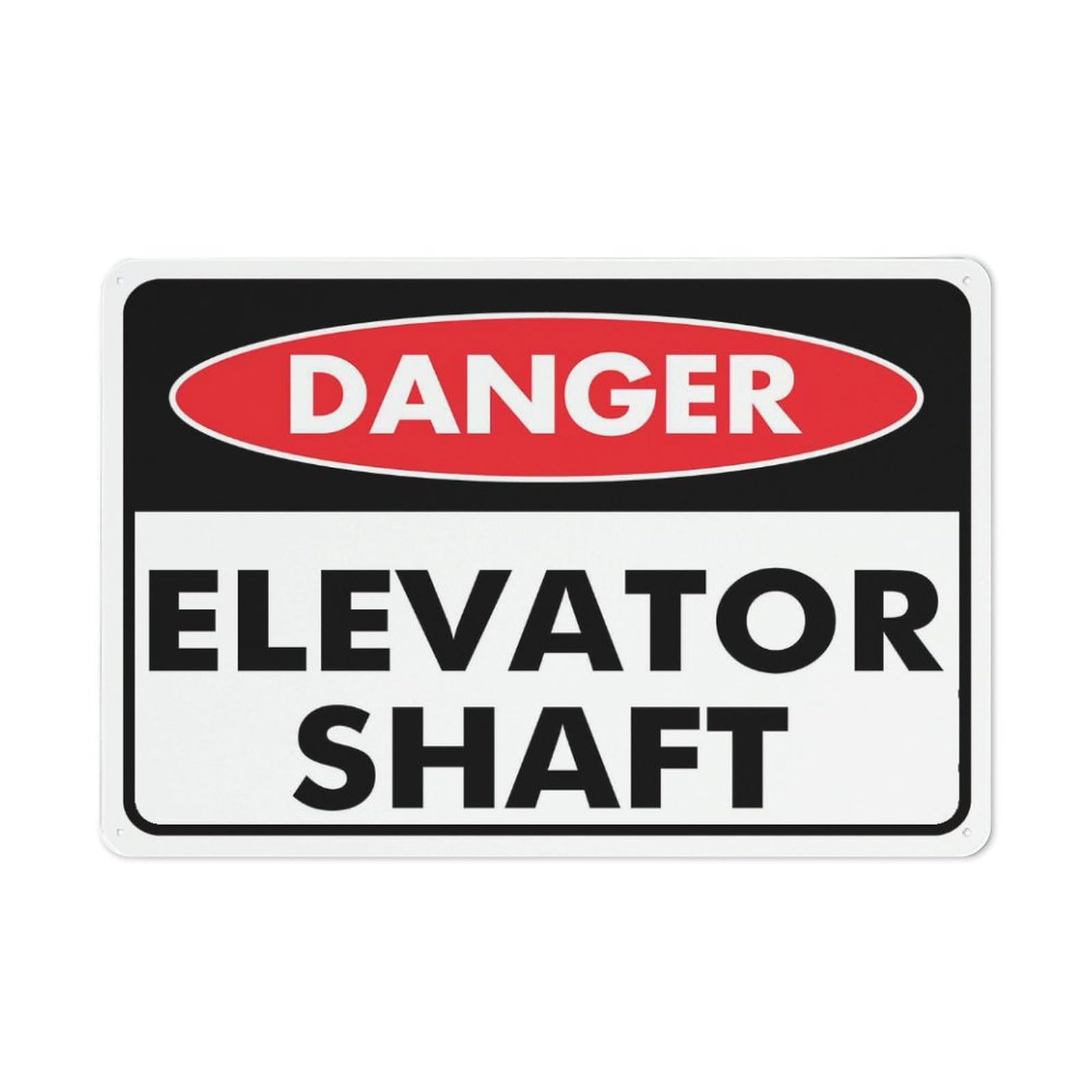Danger - Elevator Shaft Warning Tin Sign, 8x12 Inch Wall Decor for Home, Kitchen, Farm, Garden, Garage