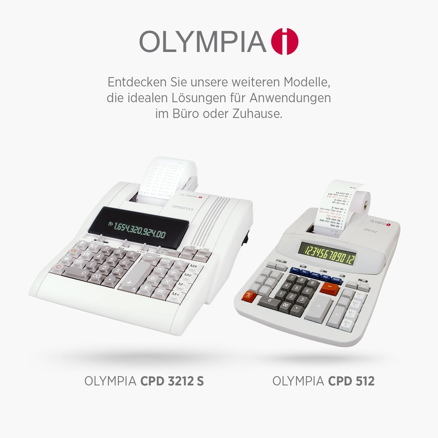Olympia CPD 5212 Tischrechner mit 2-Farb-Druck 12-stellig 4,1 Zeilen/Sek. Rechenmaschine