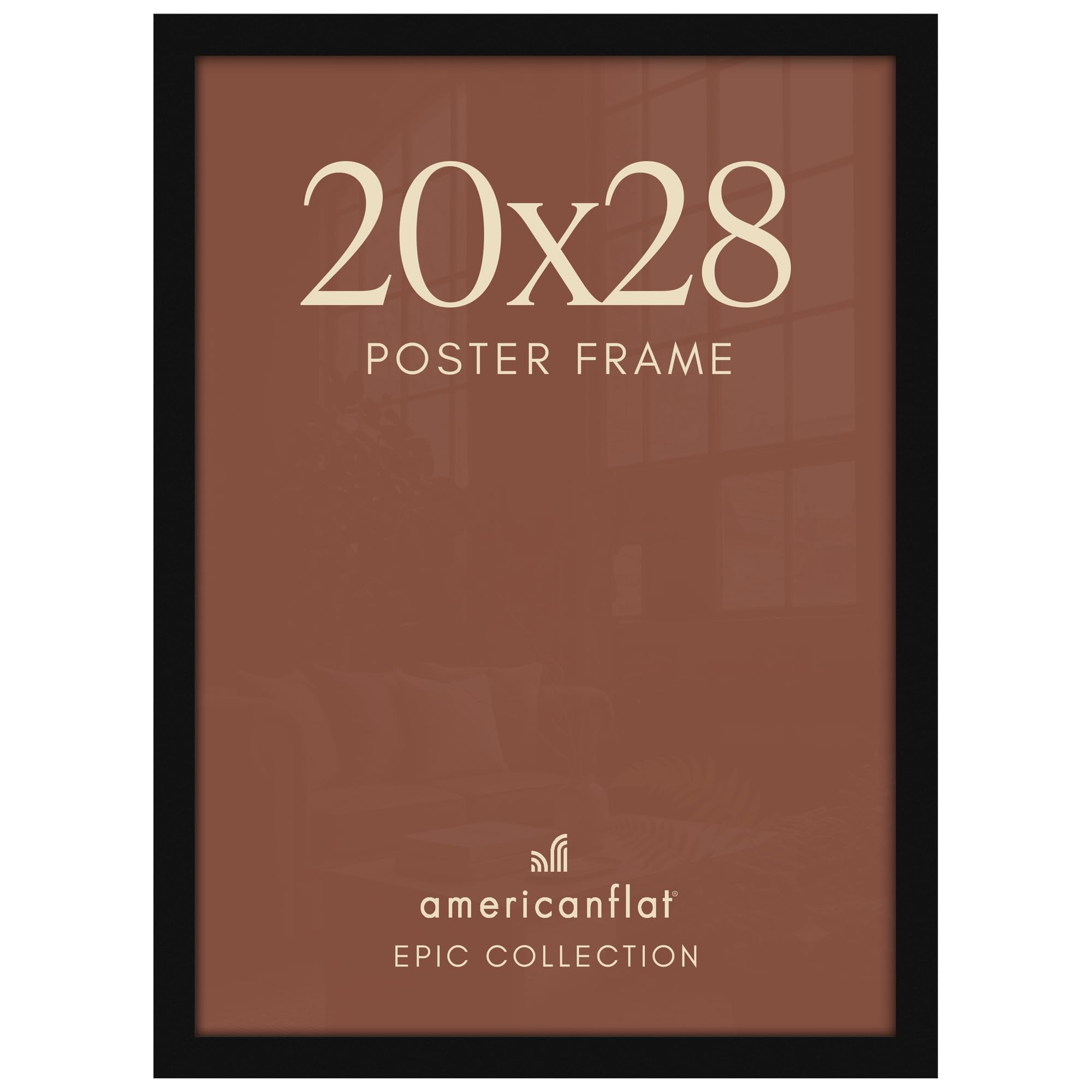 Americanflat 20x28 Poster Frame - Engineered Wood - Black
