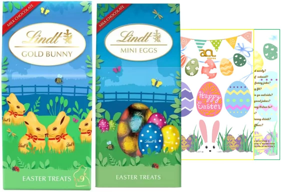 Lindt Gold Easter Bunny Milk Chocolate Gift Box 90g and Lindt Milk