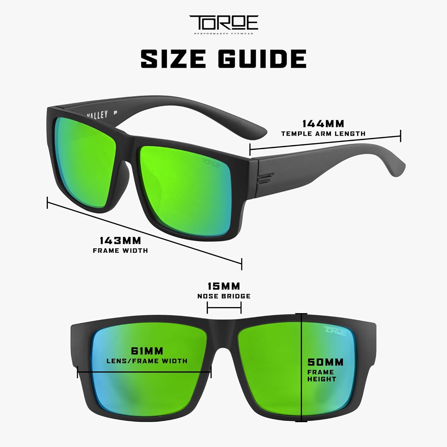 TOROE Z87+ Polarized Safety Sunglasses Matte Black TR90 Frame, ANSI Rated Lens