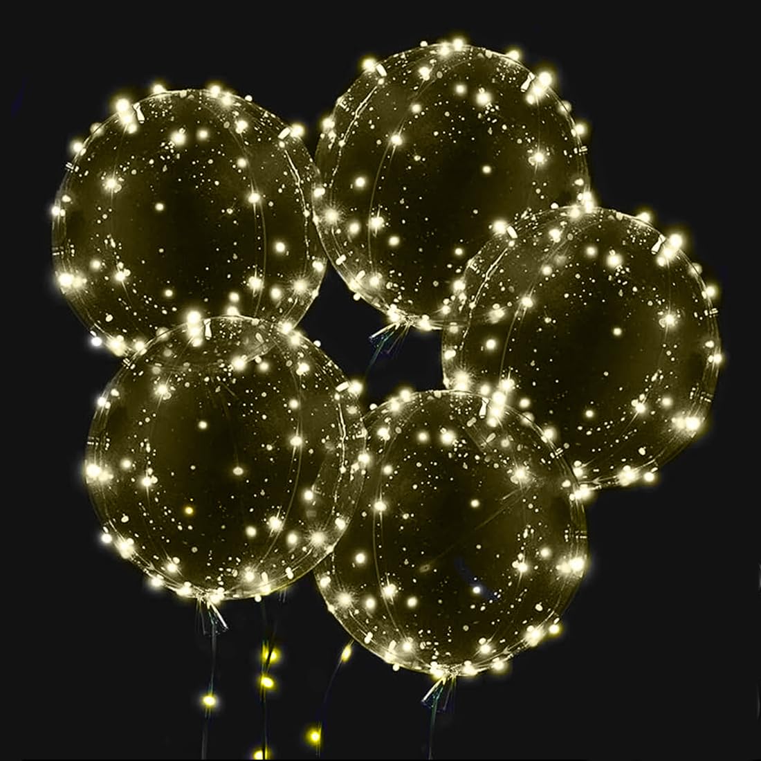 10 Palloncini LED Bobo 20 Pollici - Con Luci, Per Feste, Compleanni, Matrimoni