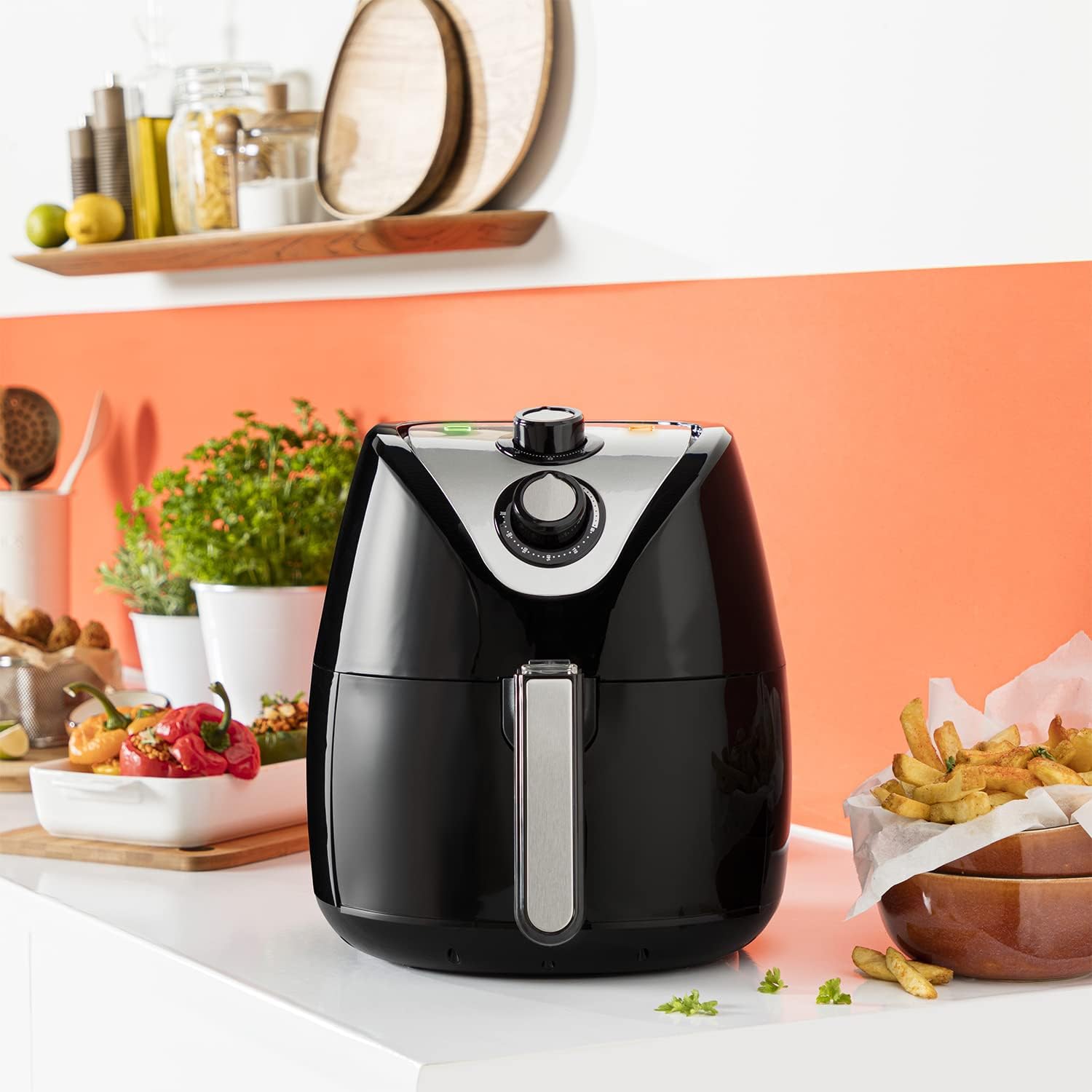 Tristar Friggitrice ad Aria Airfryer, 4.5 Litri, 1500 W, 4.5 Litri, Timer, Plastica, Nero, FR-6994