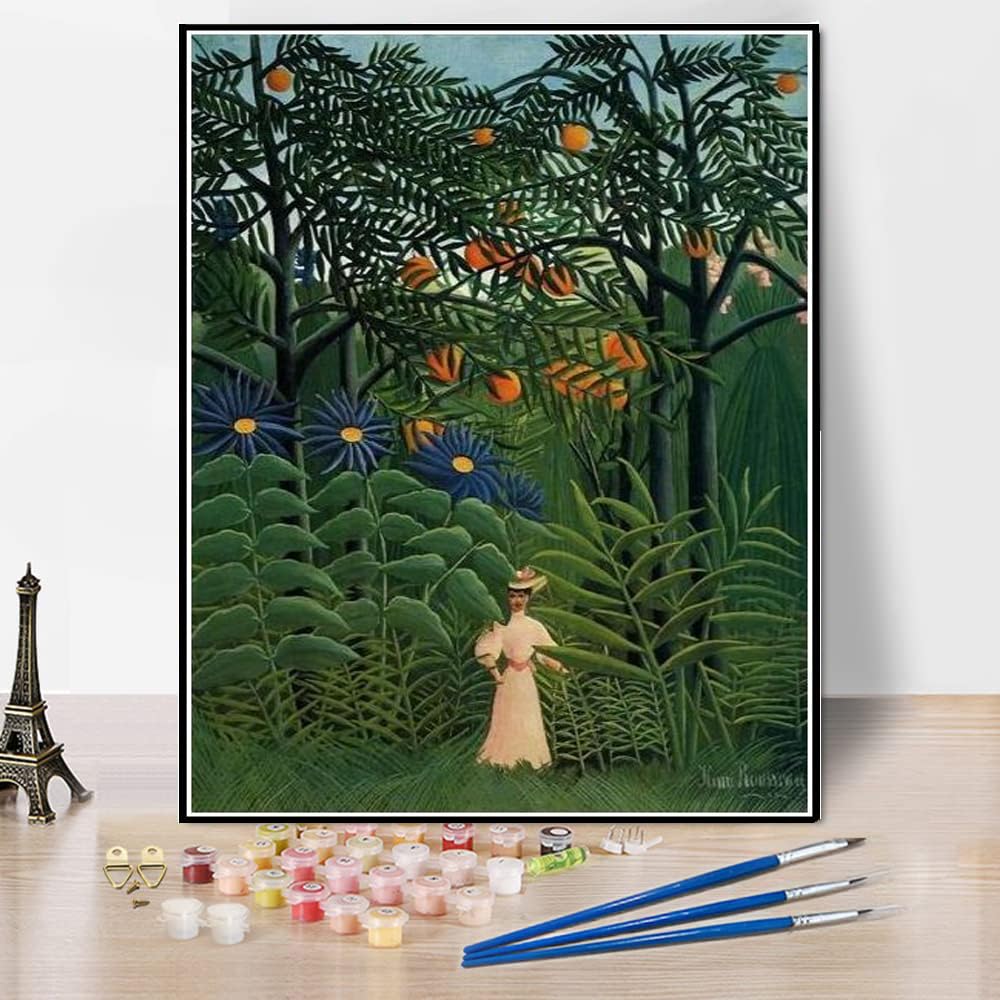 Paint by Numbers Kits for Adults and Kids Woman Walking in an Exotic Forest Painting by Henri Rousseau Paint by Numbers Kit for Kids and Adults