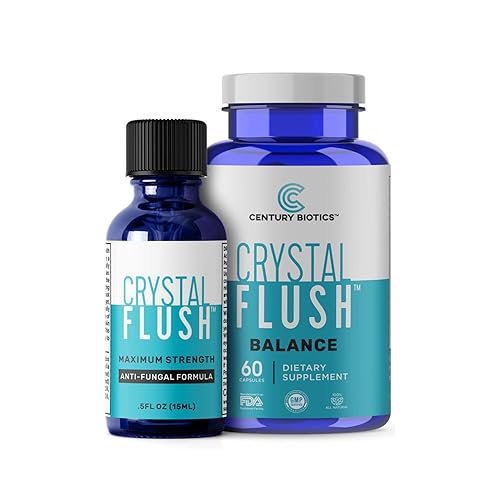 Miniatura 1 de Crystal Flush Sistema de lucha contra hongos de 2 pasos fórmula de solución antihongos Tolnaftate al 1 y cápsulas de apoyo inmunológico tratamiento