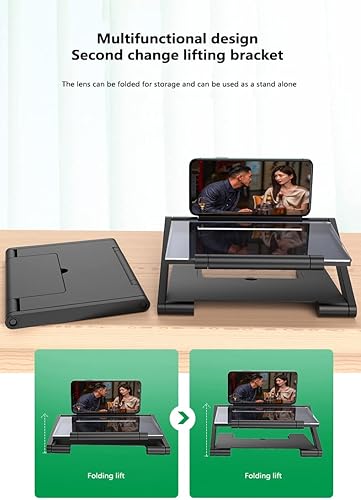 Miniatura 5 de 3D horizontal y vertical pantalla elevador plegable teléfono móvil pantalla amplificador, con función de protección ocular y función de ajuste de