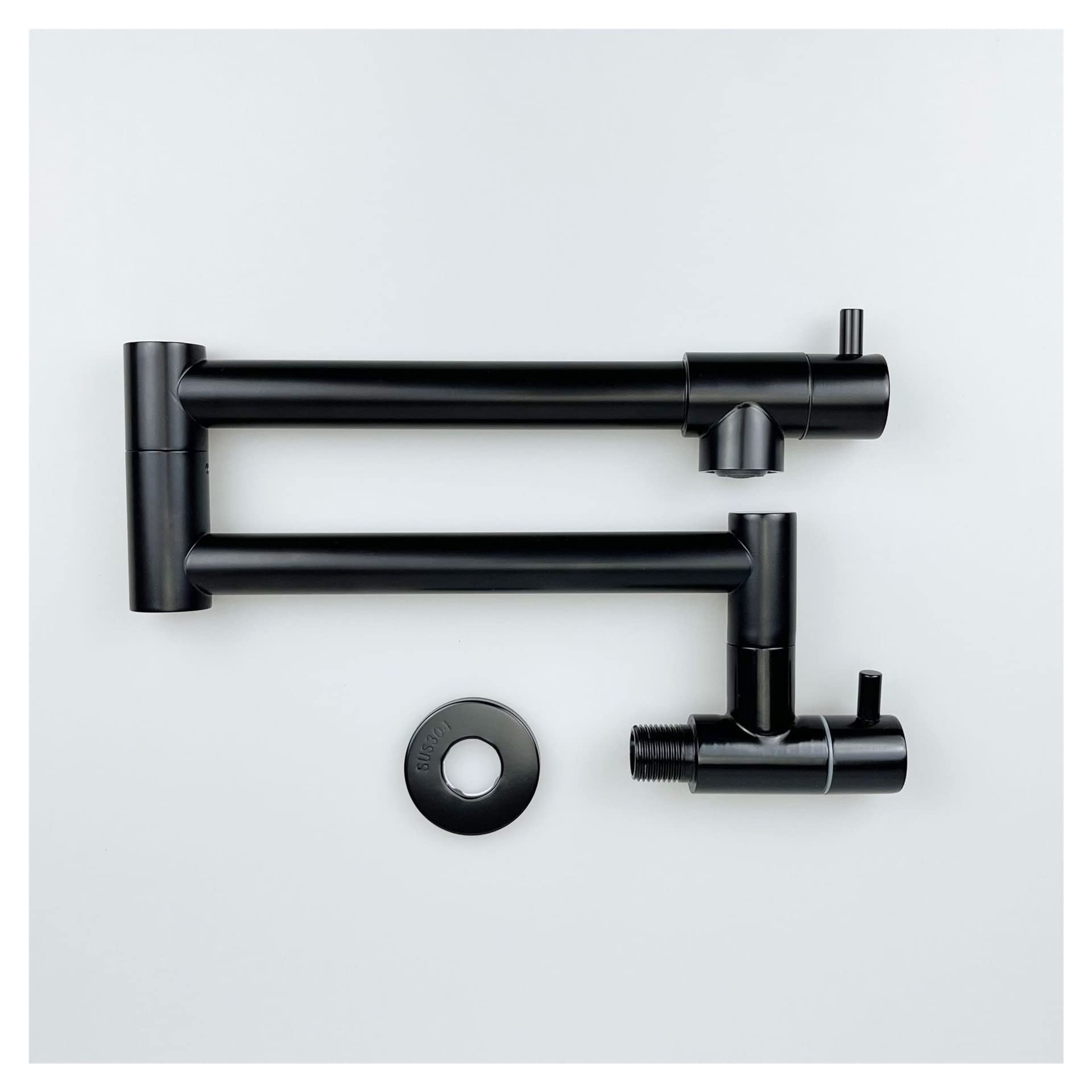 Grifo de Cocina para llenar ollas Grifo de llenado de ollas Palanca única Girar Caño Plegable Baño Cocina Grifo Montaje en Pared Fregadero de Agua fría Negro/Cepillado (Color : 2, Size : Y)