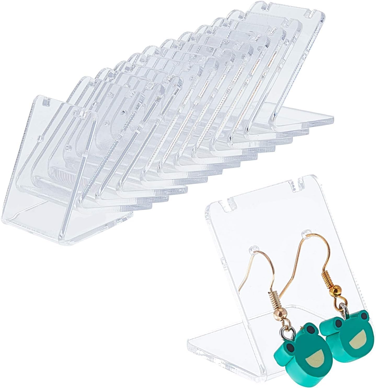 Ashani Creations Earrings Holder Acrylic Jewelry Display Rack Stud Earring Organizer for Woman Jewelry (mini transparent Pack of 24)