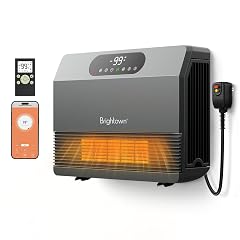 Brightown Wall Heater for Indoor Use Space Heater with ALCI Plug 1500W 5 Modes Adjustable Thermostat Easy Install