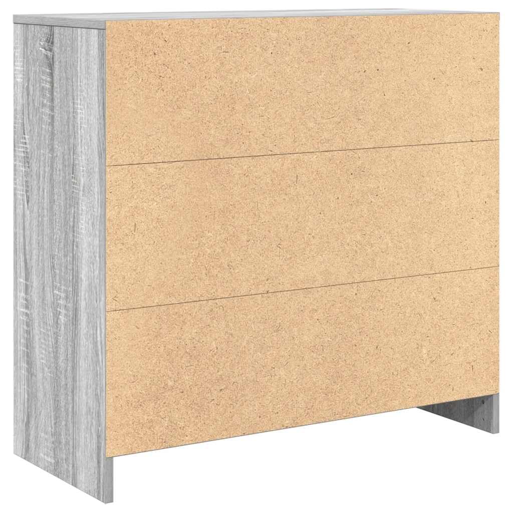 Credenza grigio Sonoma, 80 x 34 x 76 cm, in legno
