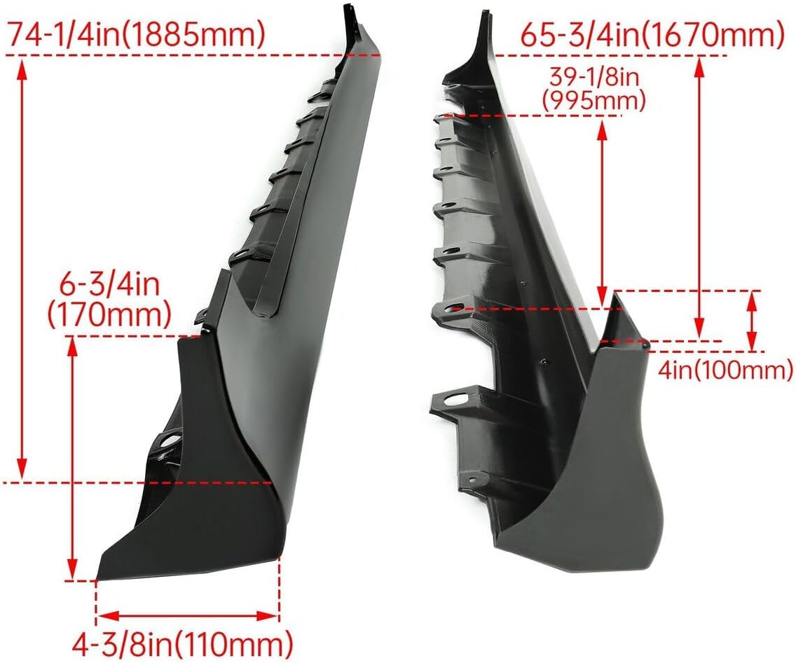 Side Skirts Extension Fit for T0y0ta Corolla 2003-2008 Black Body Kit ADD-ON ABS