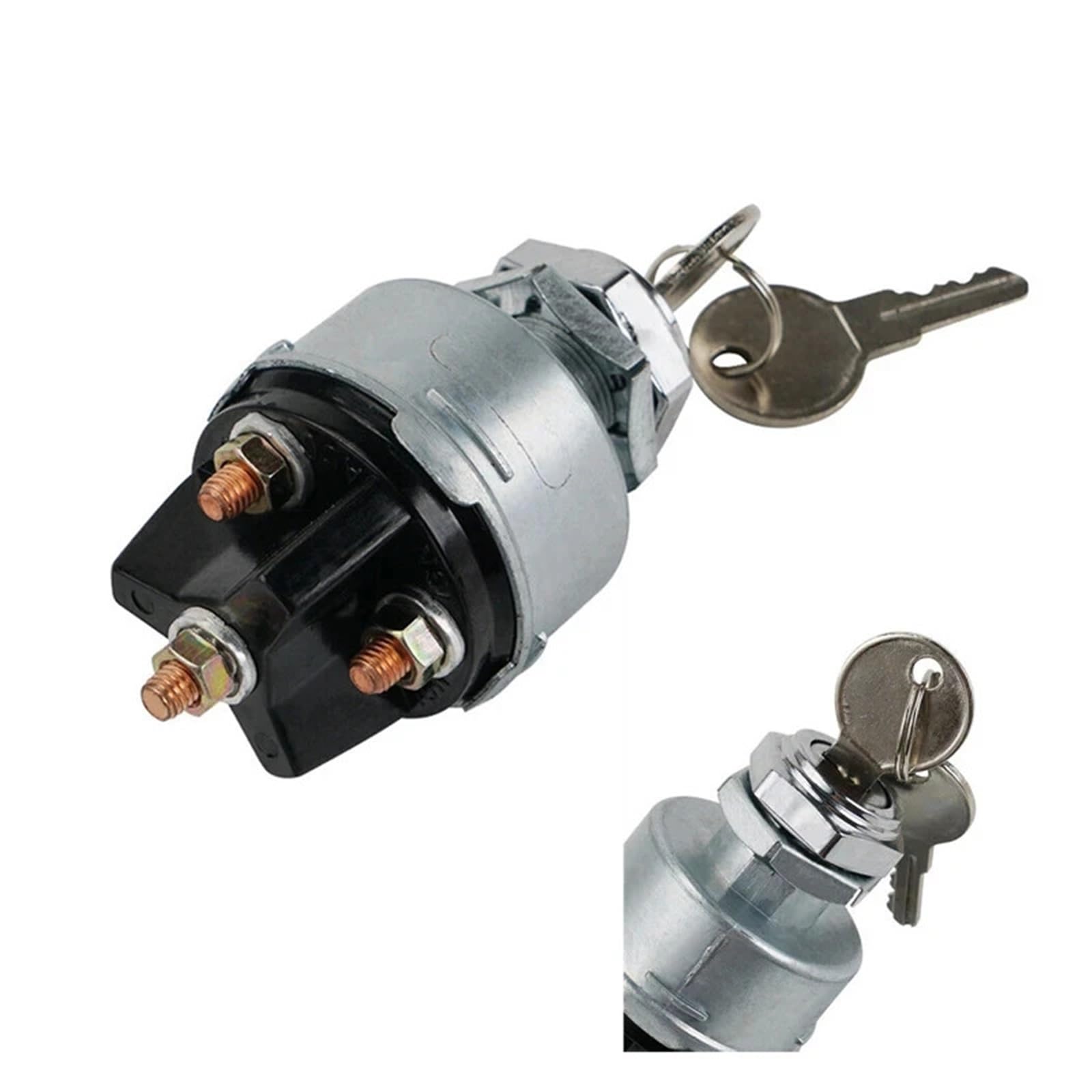 Interruptor de arranque universal 12 V para coche, barco, 4 posiciones, con 2 llaves encendido y apagado, para tractor, camión, herramienta interruptor de encendido del coche
