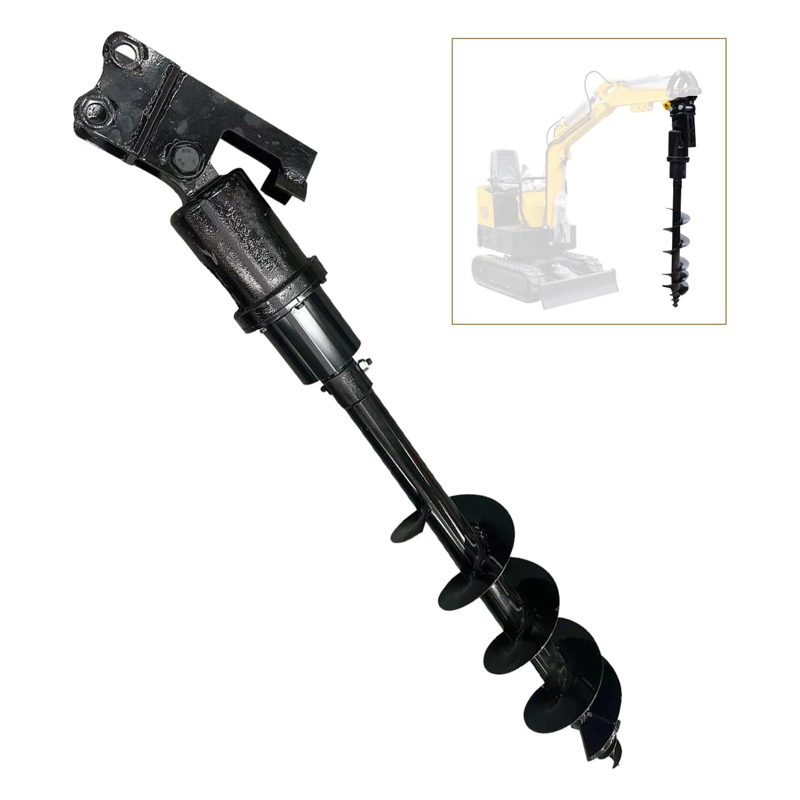 Wiertło ślimakowe ze stali manganowej | Solidny osprzęt do koparki 200 mm | Wiertarka hydrauliczna do gleby/gliny/piasku | Głowica wiertarska o średnicy 70 cm z przyłączem