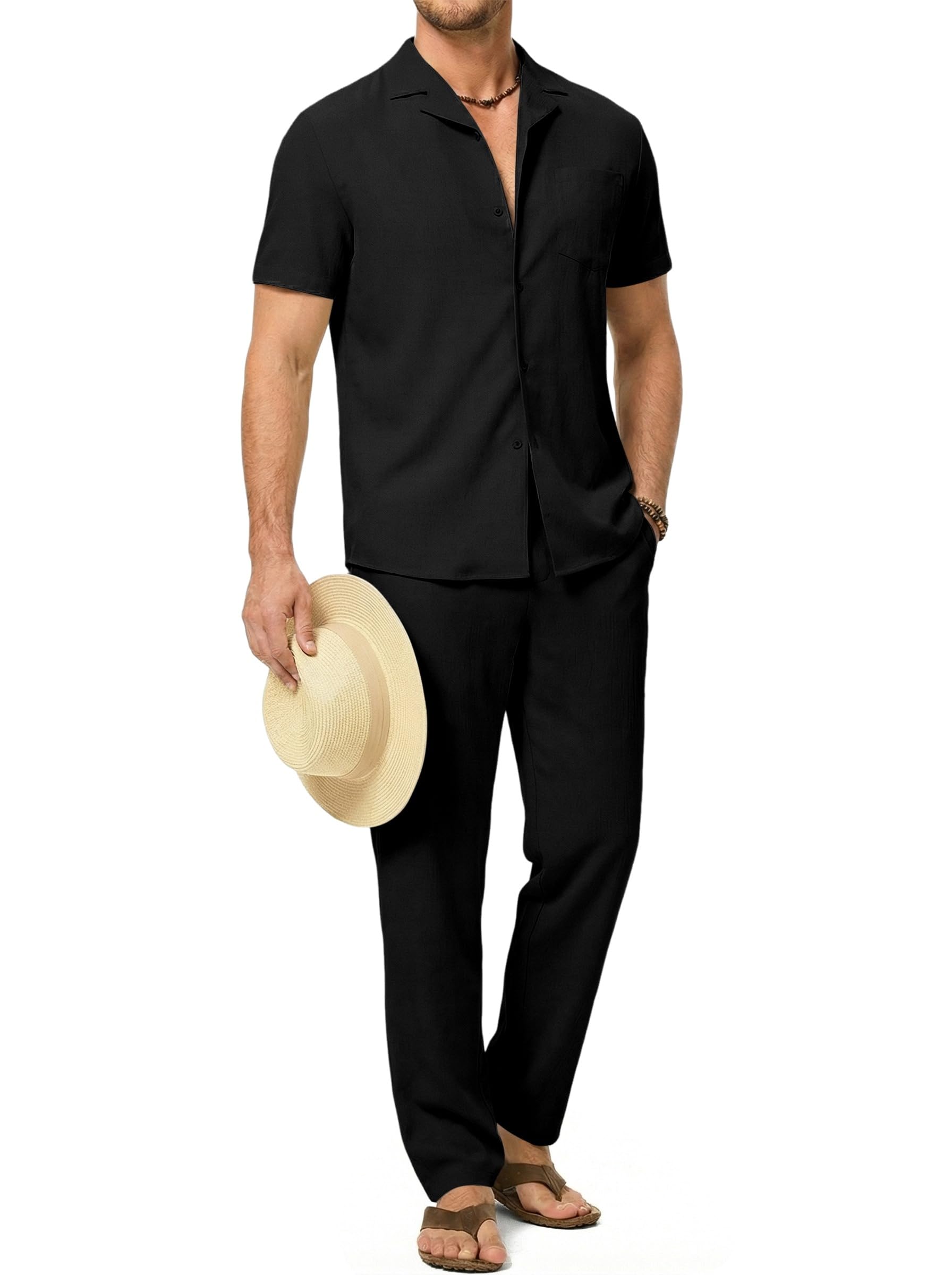 Dokotoo Men 2 Piece Beach Outfit
