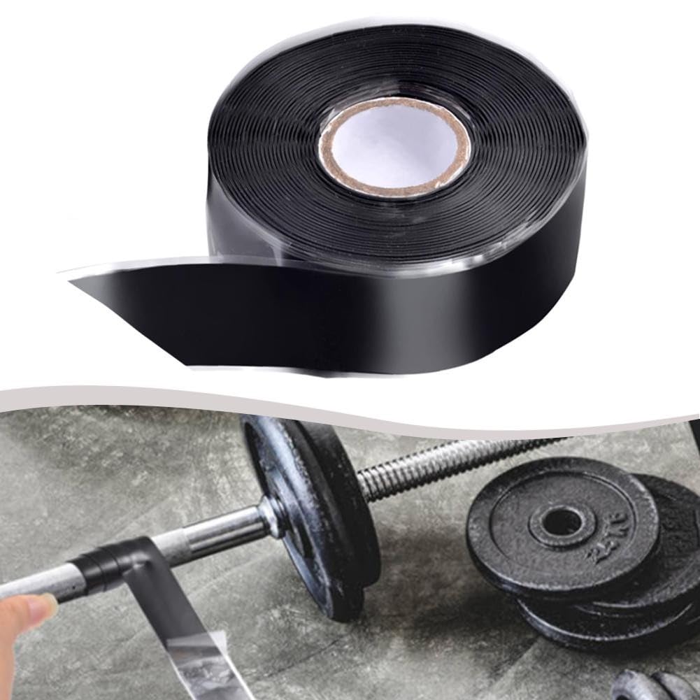 Nastro antiscivolo in silicone, 2,5 cm x 500 cm, per bilancieri, manubri, barre per trazioni, baseball, aste da casting, maniglie degli attrezzi, sport e palestra (2,5 cm x 500 cm)