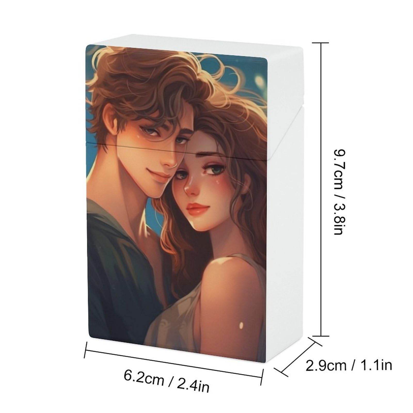 Amazon.com: Lovers in Love Cigarette Case Cartoon Style Romantic Couple  Plastic Cigarette Pocket Holder Flip Open Cigarette Protective Cover  Storage Box : Health & Household