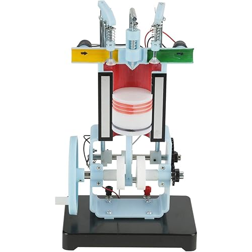 Oumefar 4 Stroke Internal Combustion Engine Model Engine Model Four-Stroke Single-Cylinder Engine Model for Physics Mechanics Experiment Teaching Instrument