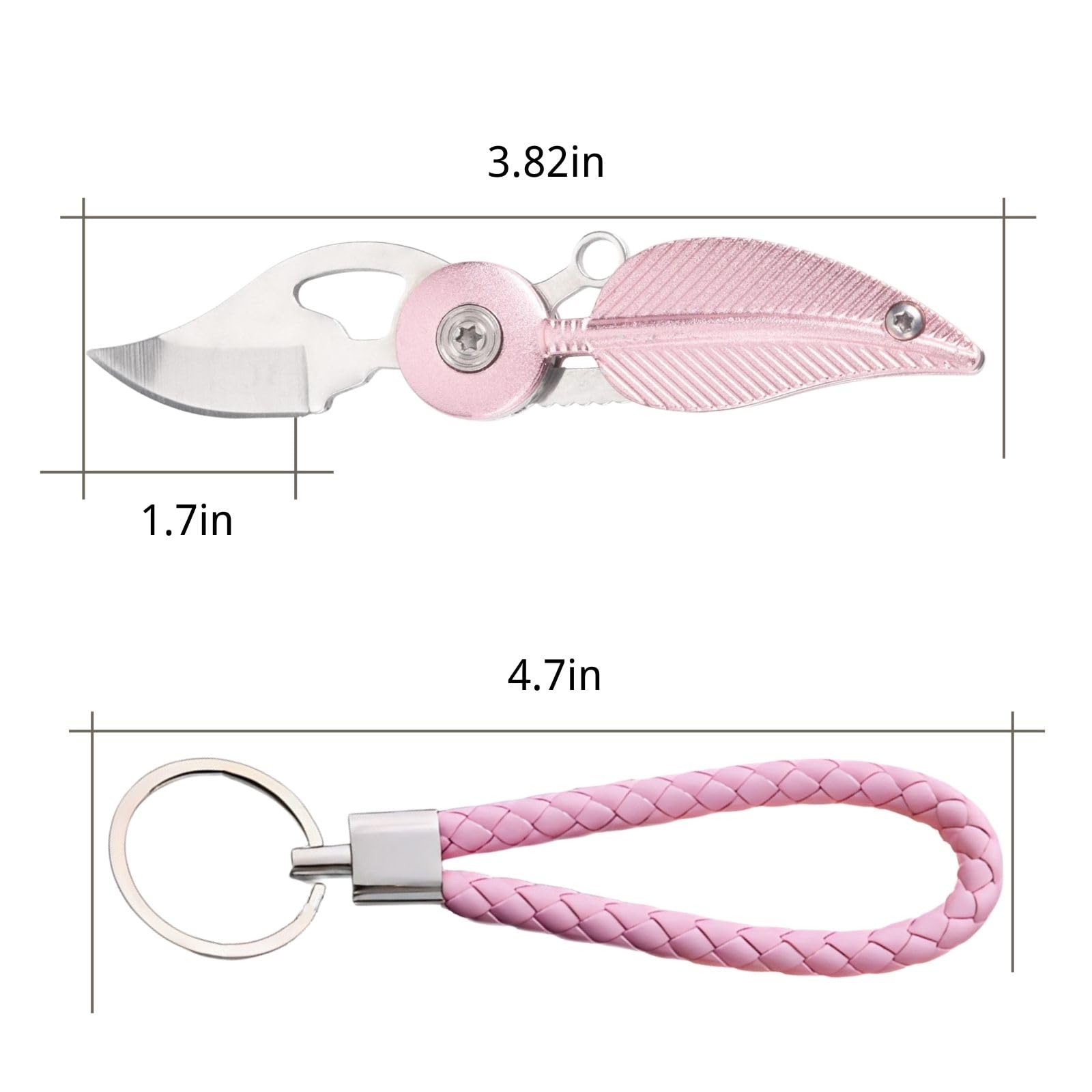 CHJIANAO Pocket Knife Womens with Chain,Small Pocket Knife,Cool Knives,Cool Gadgets,Edc Knife,Mini Pocket Knife,Cute Key Accessories(Pink)