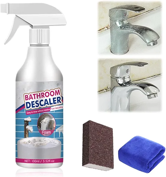 ehnoge Stubborn Stains Cleaner, 2025 Upgrade Bathroom Descaler Cleaner Multipurpose Bathroom Foam Cleaner, Bathrooms Descaler Spray Limescale Cleaner for Bathtub Sink Glass Tiles (1PC)